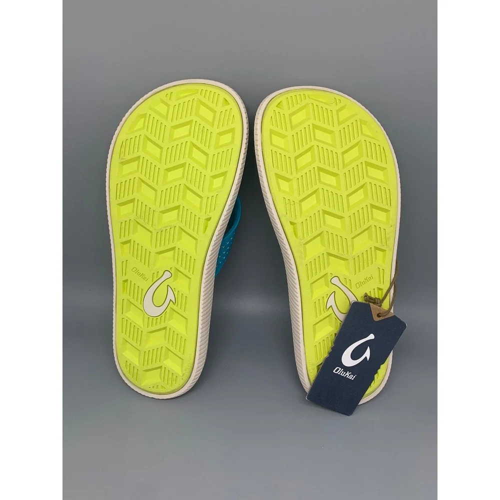 OluKai Ulele Tropic Blue Flip Flop Sandals 10435-3X3X Men's Sz 9 NEW!